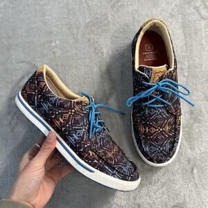Twisted X Shoes Womens Size 8.5 Multicolor Geo Print Lace Up Moccasin WCA0040